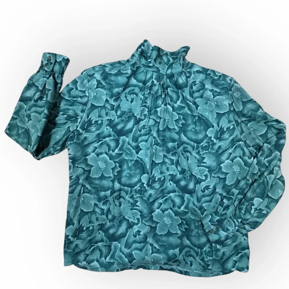 Pendleton Country Sophisticates 14 Petite Floral Blouse‎